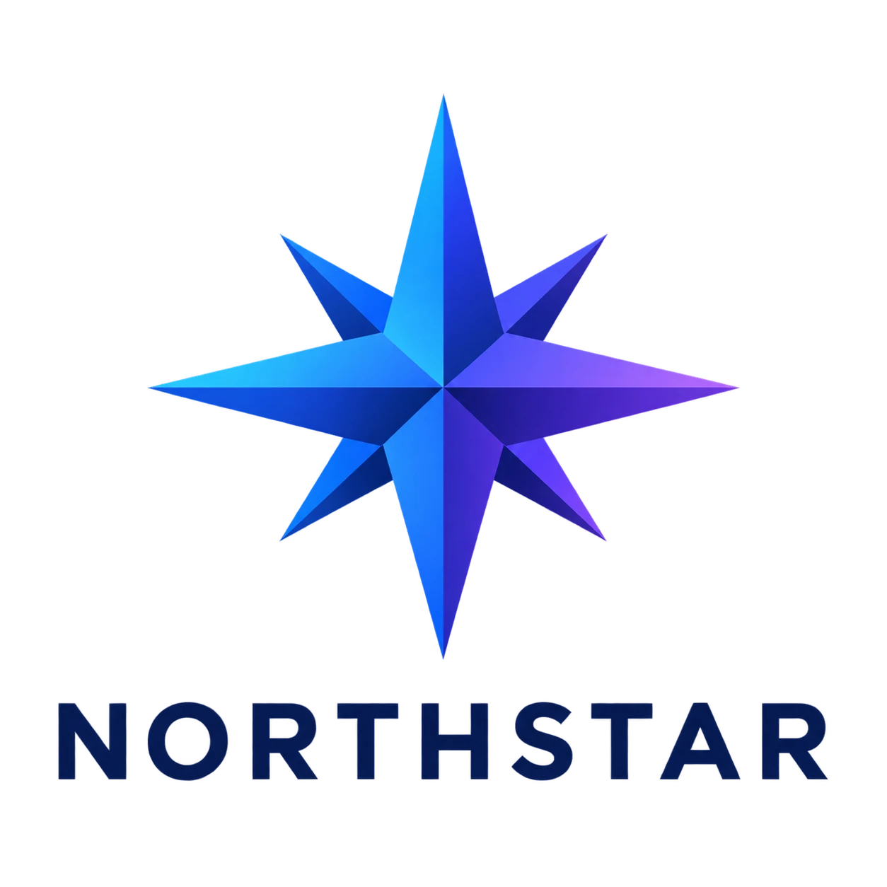 Original AI-generated NORTHSTAR logo concept with a blue and violet gradient star